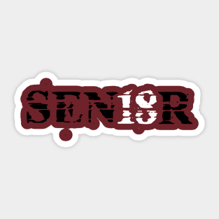 Distressed SEN18R (Senior) Graduation T-Shirt Sticker